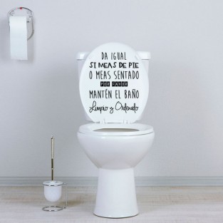 Vinilos decorativos frase mantén el baño limpio y ordenado